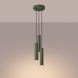 Lampa wisząca LAGOS zielona - 3 tuby Sollux | Sklep z lampami