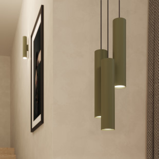 Lampa wisząca LAGOS zielona - 3 tuby Sollux | Sklep z lampami