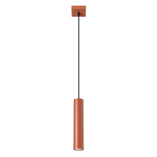 Lampa wisząca tuba Lagos Sollux | Czerwona, metalowa, loft