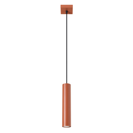 Lampa wisząca tuba Lagos Sollux | Czerwona, metalowa, loft