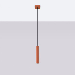 Lampa wisząca tuba Lagos Sollux | Czerwona, metalowa, loft
