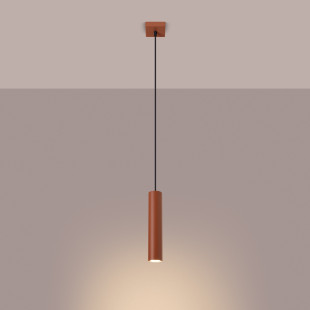 Lampa wisząca tuba Lagos Sollux | Czerwona, metalowa, loft