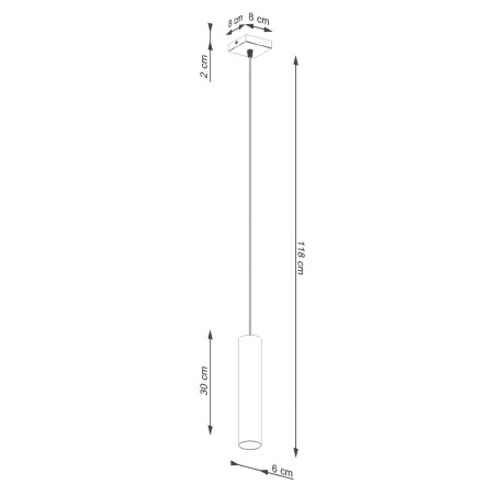 Lampa wisząca tuba Lagos Sollux | Czerwona, metalowa, loft