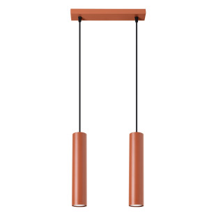 Lampa wisząca 2 tuby Lagos Long | Sollux | Czerwona