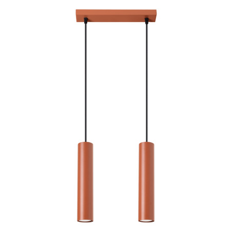 Lampa wisząca 2 tuby Lagos Long | Sollux | Czerwona