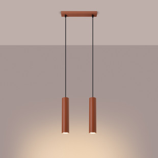 Lampa wisząca 2 tuby Lagos Long | Sollux | Czerwona