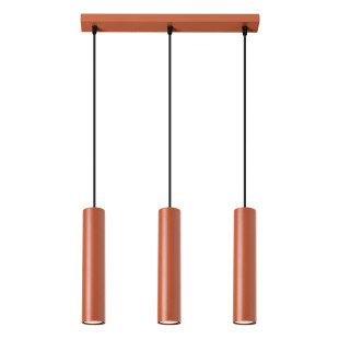 Lampa wisząca 3 tuby Lagos Long 45cm - Sollux | Czerwona