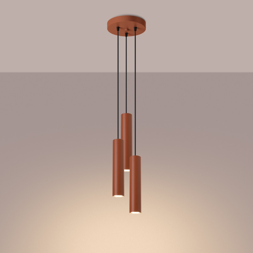 Lampa wisząca 3 tuby Lagos | Sollux - nowoczesny design