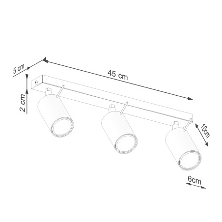 Reflektor sufitowy 3 punktowy Ring Long beżowy Sollux - Sklep Lamp