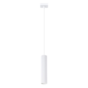 Lampa wisząca tuba biała Karbon Sollux | Nowoczesny design
