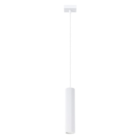 Lampa wisząca tuba biała Karbon Sollux | Nowoczesny design