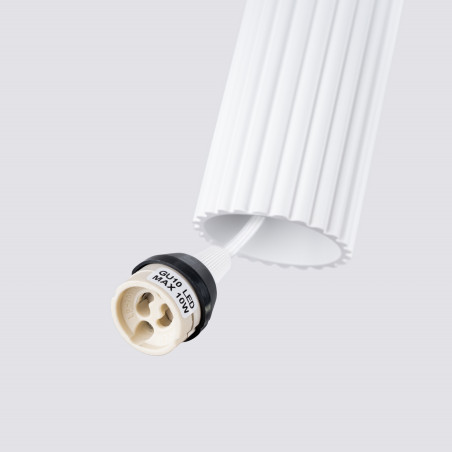 Lampa wisząca tuba biała Karbon Sollux | Nowoczesny design