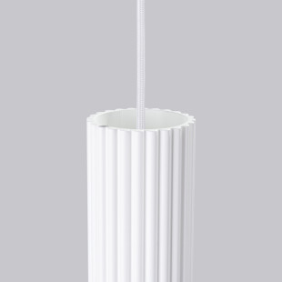 Lampa wisząca tuba biała Karbon Sollux | Nowoczesny design