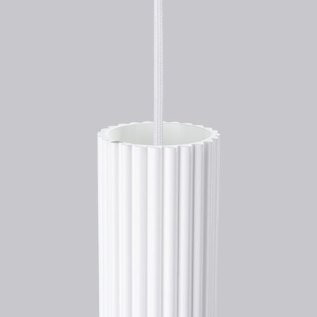 Lampa wisząca tuba biała Karbon Sollux | Nowoczesny design