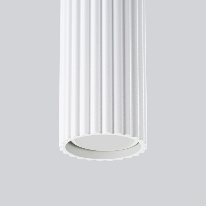 Lampa wisząca tuba biała Karbon Sollux | Nowoczesny design