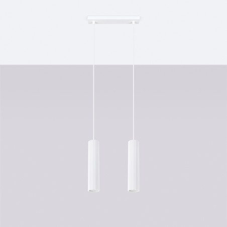 Lampa wisząca Karbon biała - Sollux | Nowoczesne oświetlenie