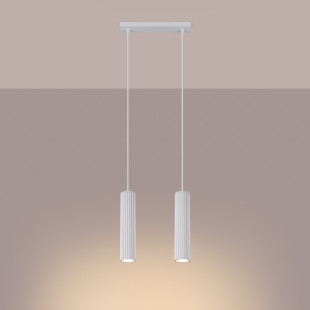 Lampa wisząca Karbon biała - Sollux | Nowoczesne oświetlenie