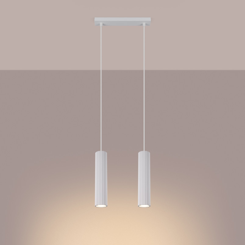 Lampa wisząca Karbon biała - Sollux | Nowoczesne oświetlenie