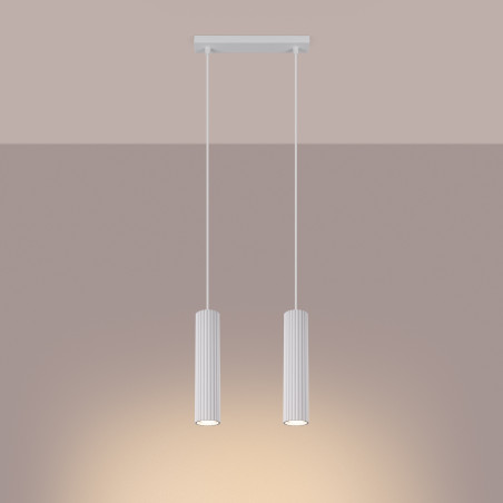Lampa wisząca Karbon biała - Sollux | Nowoczesne oświetlenie