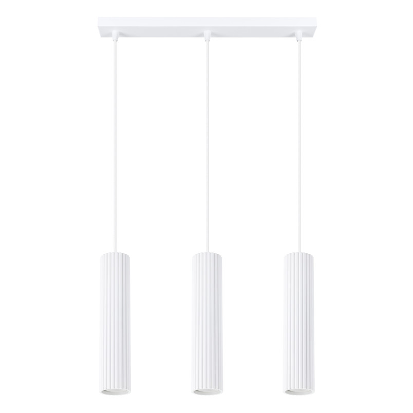 Lampa wisząca Karbon biała Sollux | 3 tuby, 45cm | Sklep z lampami