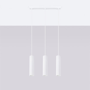 Lampa wisząca Karbon biała Sollux | 3 tuby, 45cm | Sklep z lampami