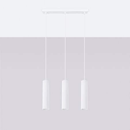 Lampa wisząca Karbon biała Sollux | 3 tuby, 45cm | Sklep z lampami
