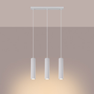 Lampa wisząca Karbon biała Sollux | 3 tuby, 45cm | Sklep z lampami