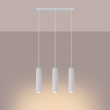 Lampa wisząca Karbon biała Sollux | 3 tuby, 45cm | Sklep z lampami