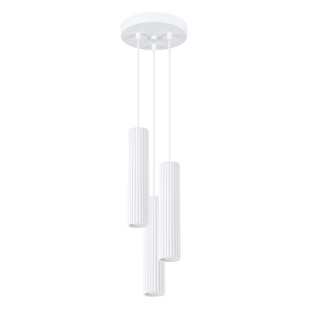 Lampa wisząca Karbon Round Sollux - 3 tuby, biała | Sklep z lampami