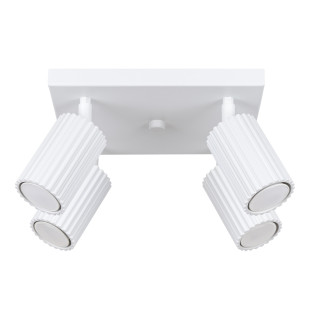 Reflektor ryflowany Karbon Square biały Sollux | Lampa sufitowa