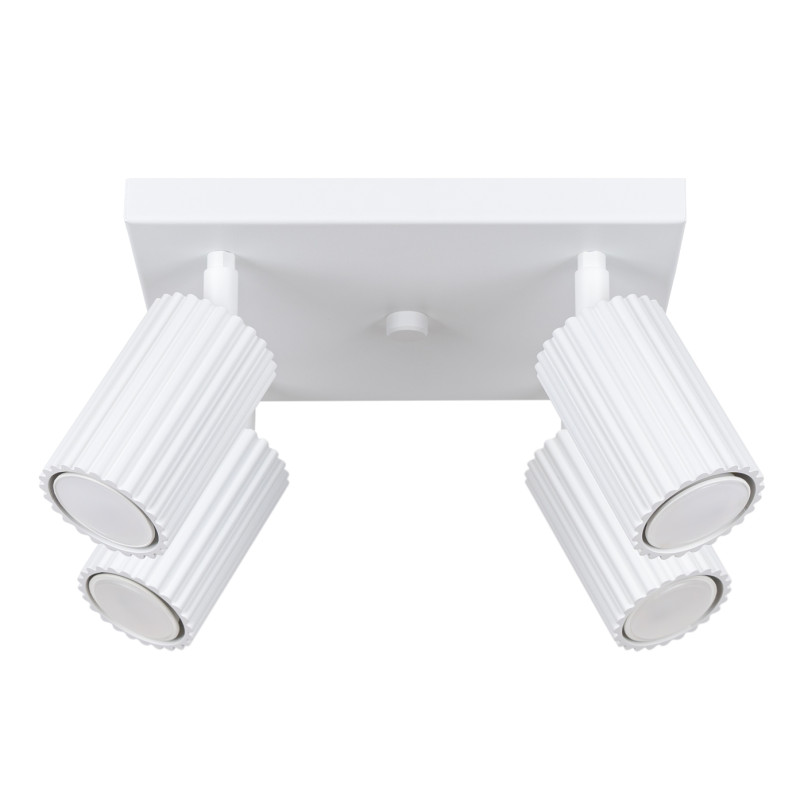 Reflektor ryflowany Karbon Square biały Sollux | Lampa sufitowa