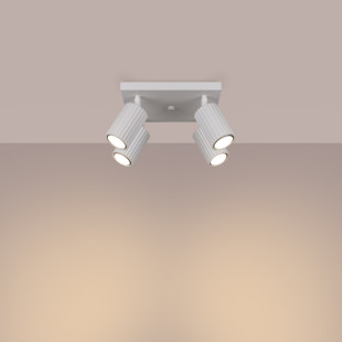 Reflektor ryflowany Karbon Square biały Sollux | Lampa sufitowa