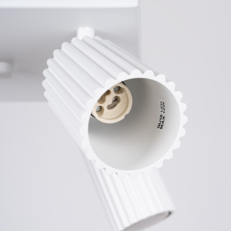 Reflektor ryflowany Karbon Square biały Sollux | Lampa sufitowa