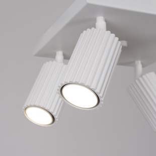 Reflektor ryflowany Karbon Square biały Sollux | Lampa sufitowa