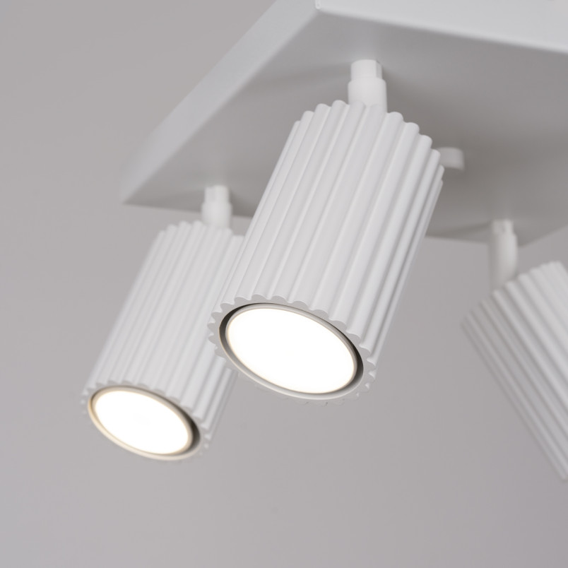 Reflektor ryflowany Karbon Square biały Sollux | Lampa sufitowa