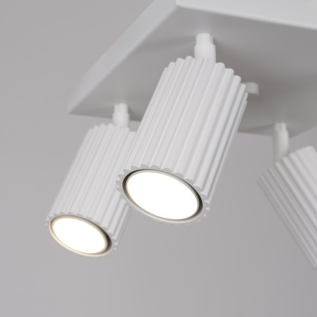 Reflektor ryflowany Karbon Square biały Sollux | Lampa sufitowa