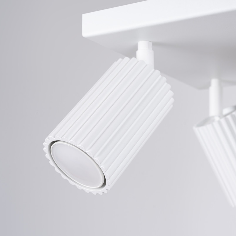 Reflektor ryflowany Karbon Square biały Sollux | Lampa sufitowa