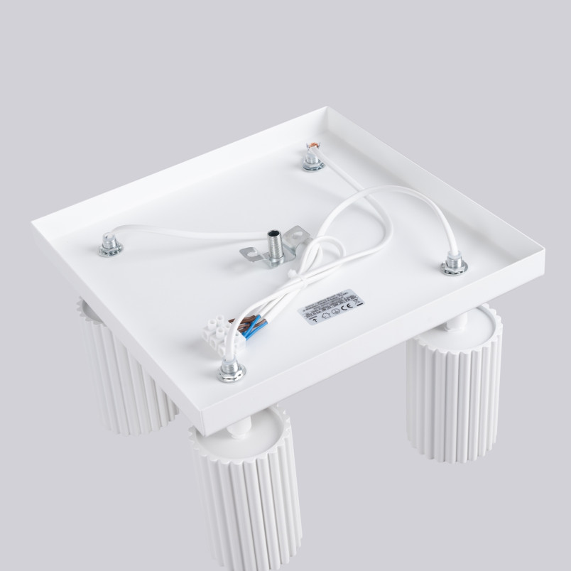 Reflektor ryflowany Karbon Square biały Sollux | Lampa sufitowa