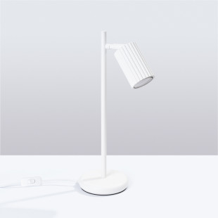 Lampa biurkowa Karbon biała Sollux | Minimalistyczny design