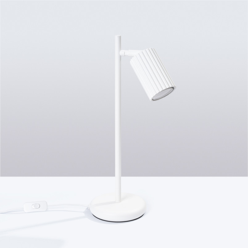 Lampa biurkowa Karbon biała Sollux | Minimalistyczny design