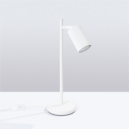 Lampa biurkowa Karbon biała Sollux | Minimalistyczny design