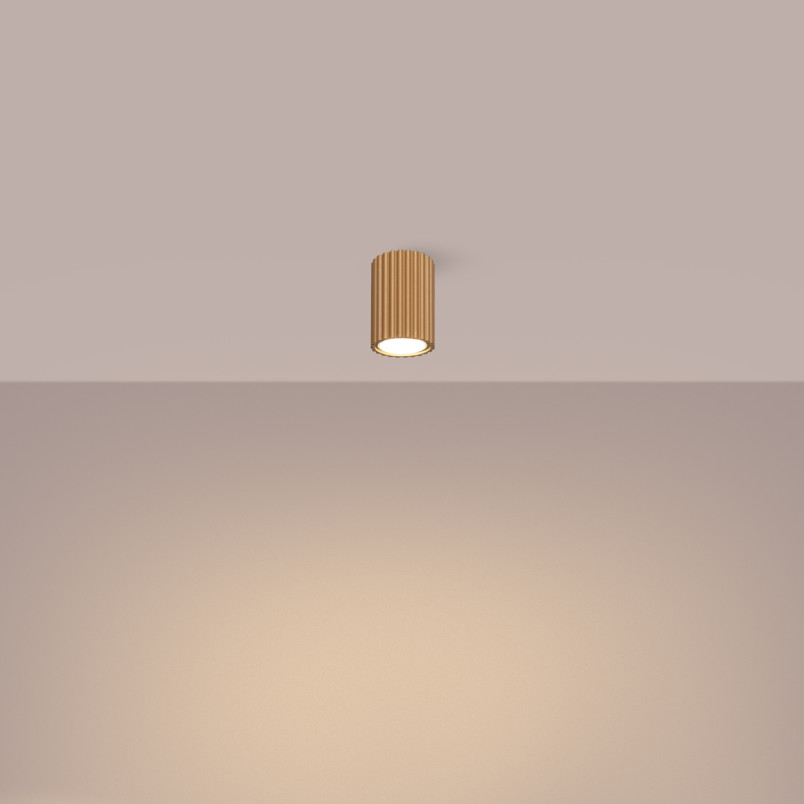 Lampa spot Karbon Sollux - Złota tuba, nowoczesny design
