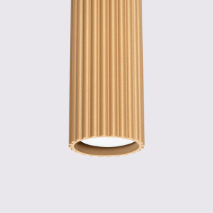 Lampa wisząca tuba ryflowana Karbon - Sollux | Złota, nowoczesna