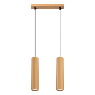Lampa wisząca Karbon 2 tuby - Sollux, Złoty, 30cm