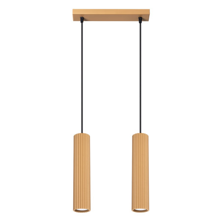 Lampa wisząca Karbon 2 tuby - Sollux, Złoty, 30cm