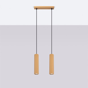 Lampa wisząca Karbon 2 tuby - Sollux, Złoty, 30cm