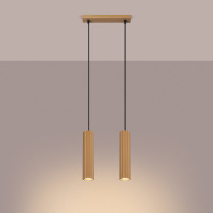 Lampa wisząca Karbon 2 tuby - Sollux, Złoty, 30cm