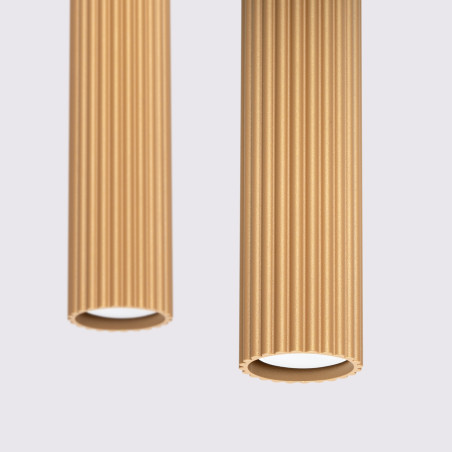 Lampa wisząca Karbon 2 tuby - Sollux, Złoty, 30cm