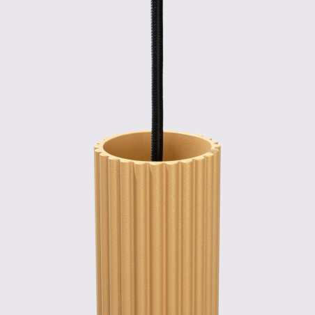 Lampa wisząca Karbon 2 tuby - Sollux, Złoty, 30cm