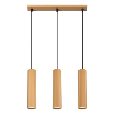Lampa wisząca Karbon Long 3 tuby - Sollux | Złoty Loft